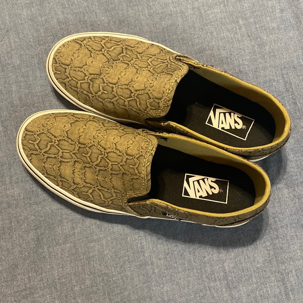 Vans snake skin slip ons